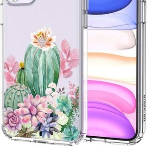 MOSNOVO Tropical Cactus Cacti Succulents Pattern For iPhone 11 Case,Clear